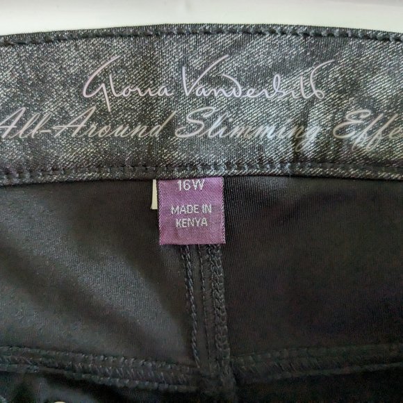 Gloria Vanderbilt Black Foil Print Pants - Picture 9 of 9